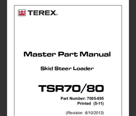 terex skid steer tsr80 schematic for gauges|Master Part Manual .